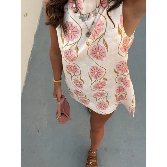 Commense Sleeveless Mini Dress Floral Print A-Line Casual Summer  size‎ M - Picture 4 of 12